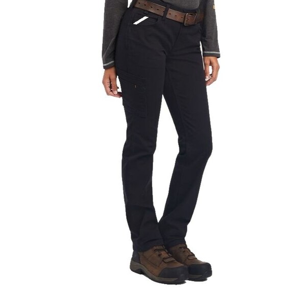Ariat Jeans Womens Sz 28R NWT TAILORED Rebar DuraStretch Black Straight Leg Pant - Picture 2 of 13